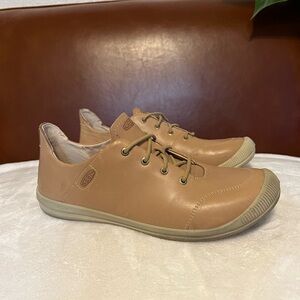 Keen Lorelai Women's Tan Leather Sneaker Shoe